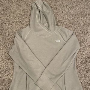 Large, Light Grey women’s North face sweatshirt